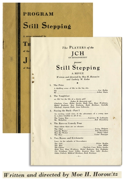June 16th and 17th, 1928 Theater Program for ''Still Stepping'', Revue Written & Directed by Moe Horowitz -- 8pp. Program Measures 5.5'' x 8'' -- Very Good Condition